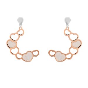 Orphelia ‘Maliya’ WoMens 925 Sterling Silver Drop Earrings – Silver/Rose ZO-7388 – Silver & Rose Gold – One Size