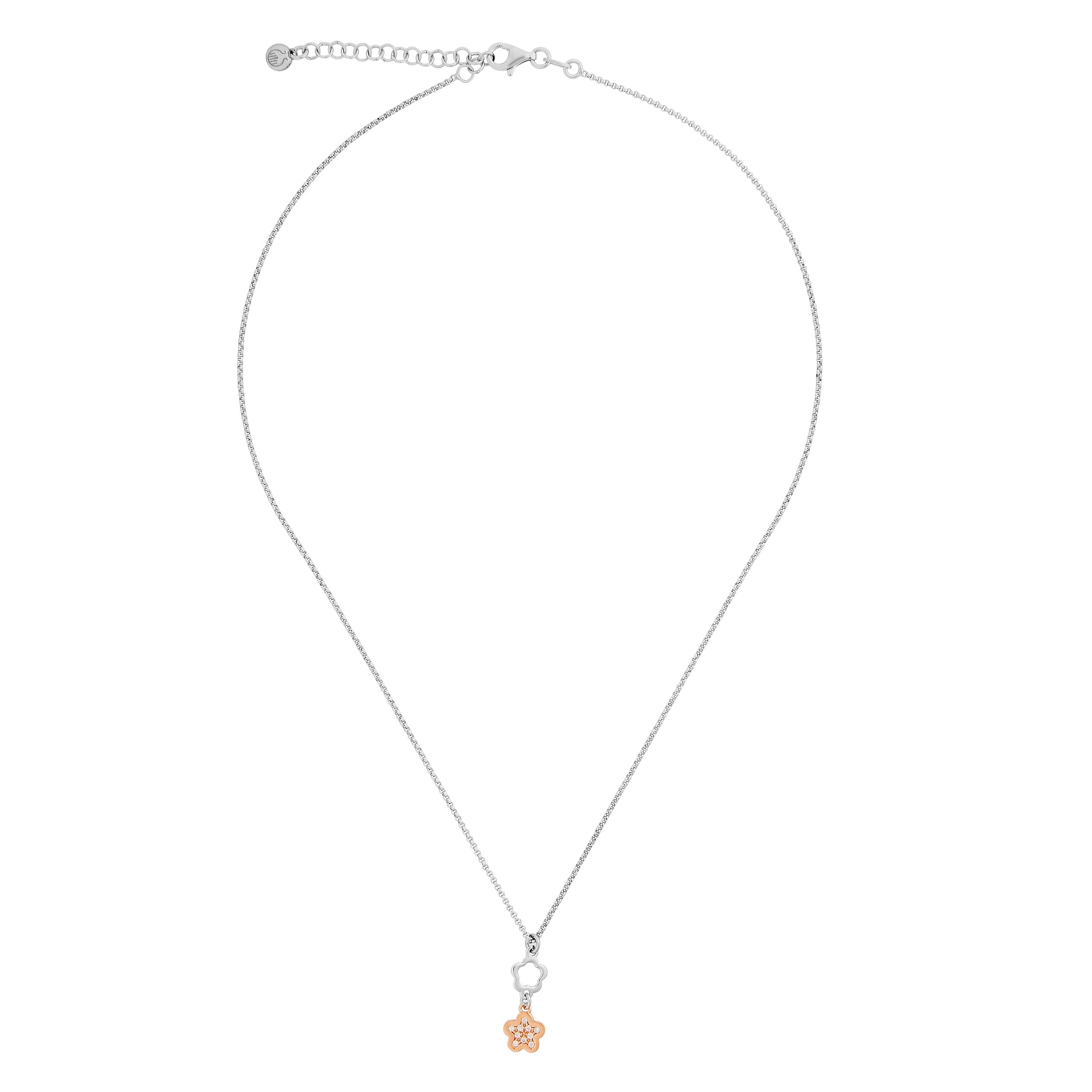 Orphelia 'Nixie' WoMens 925 Sterling Silver Chain with Pendant - Silver/Rose ZK-7377 - Silver & Rose Gold - One Size