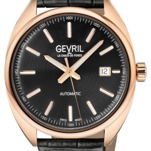 Gevril Mens Five Points 48703A Swiss Automatic Sellita SW200 Watch – Black – One Size
