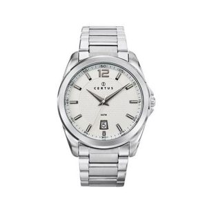 Certus : Mens White Watch – Silver Stainless Steel – One Size