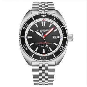Stührling Mens Automatic Depthmaster 1008 Diver – Black – One Size