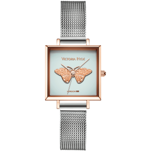 Victoria Hyde London Womens Watch Maida Vale Bow Edged, silver blue – Silver & Rose Gold Stainless Steel – One Size