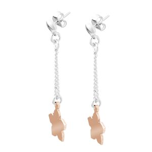 Orphelia ‘Dilara’ WoMens 925 Sterling Silver Drop Earrings – Silver/Rose ZO-7184 – Silver & Rose Gold – One Size