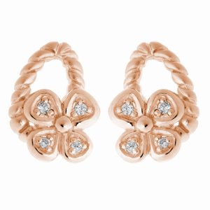 Orphelia WoMens 925 Sterling Silver Stud Earrings – Rose ZO-6020/1 – One Size