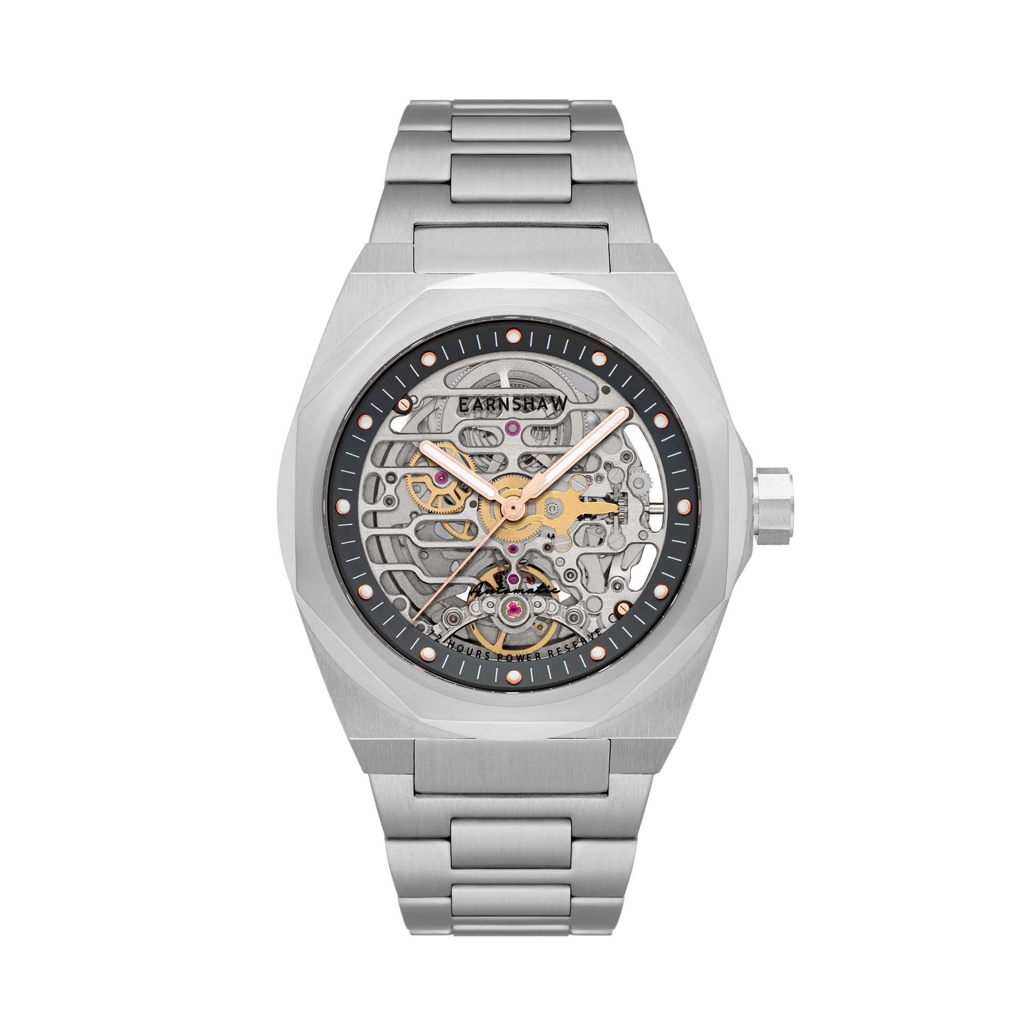 Thomas Earnshaw Mens Clark High Beat 72 Power Reserve Automatic Skeleton Watch - Grey Stainless Steel (archived) - One Size