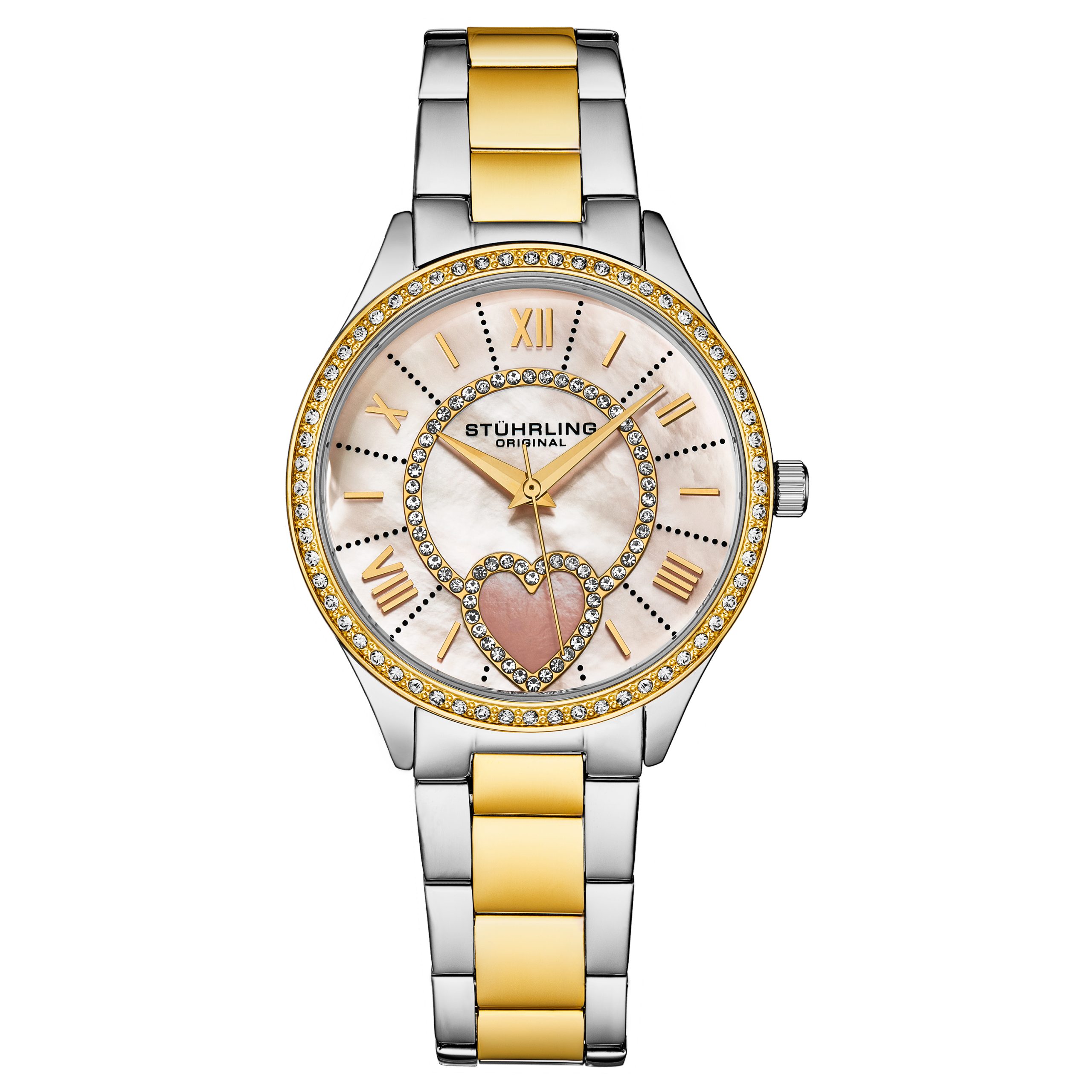 Stührling Womens Saylor 38mm Mother of Pearl Quartz 4019 Classic - Gold - One Size