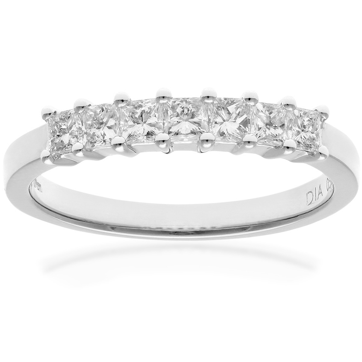 Diamant L'Eternel Womens Platinum 1/2 Carat Certified J/I Princess Cut Diamond Eternity Ring - Size K