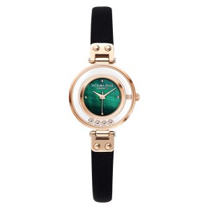 Victoria Hyde London Womens Ladies Watches Small Dial Analog Quartz Woman with Clear Crystal Elegant Gold Watch for green black – Dark Green Stainless Steel – One Size