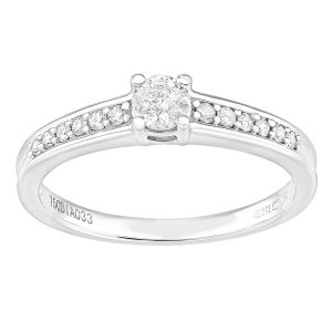 Diamant L’Eternel Womens 18ct White Gold Ring With 0.33ct Diamond – Size N