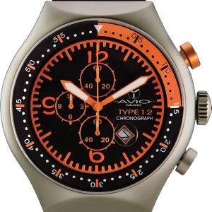 Avio Milano : mens 50 mm black watch Rubber – One Size