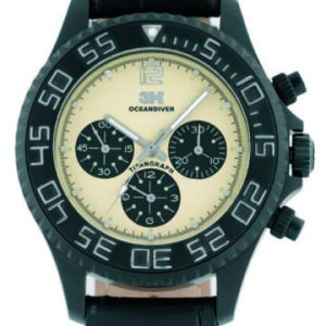 3H : Womens Tintangraph Beige Watch – Black – One Size