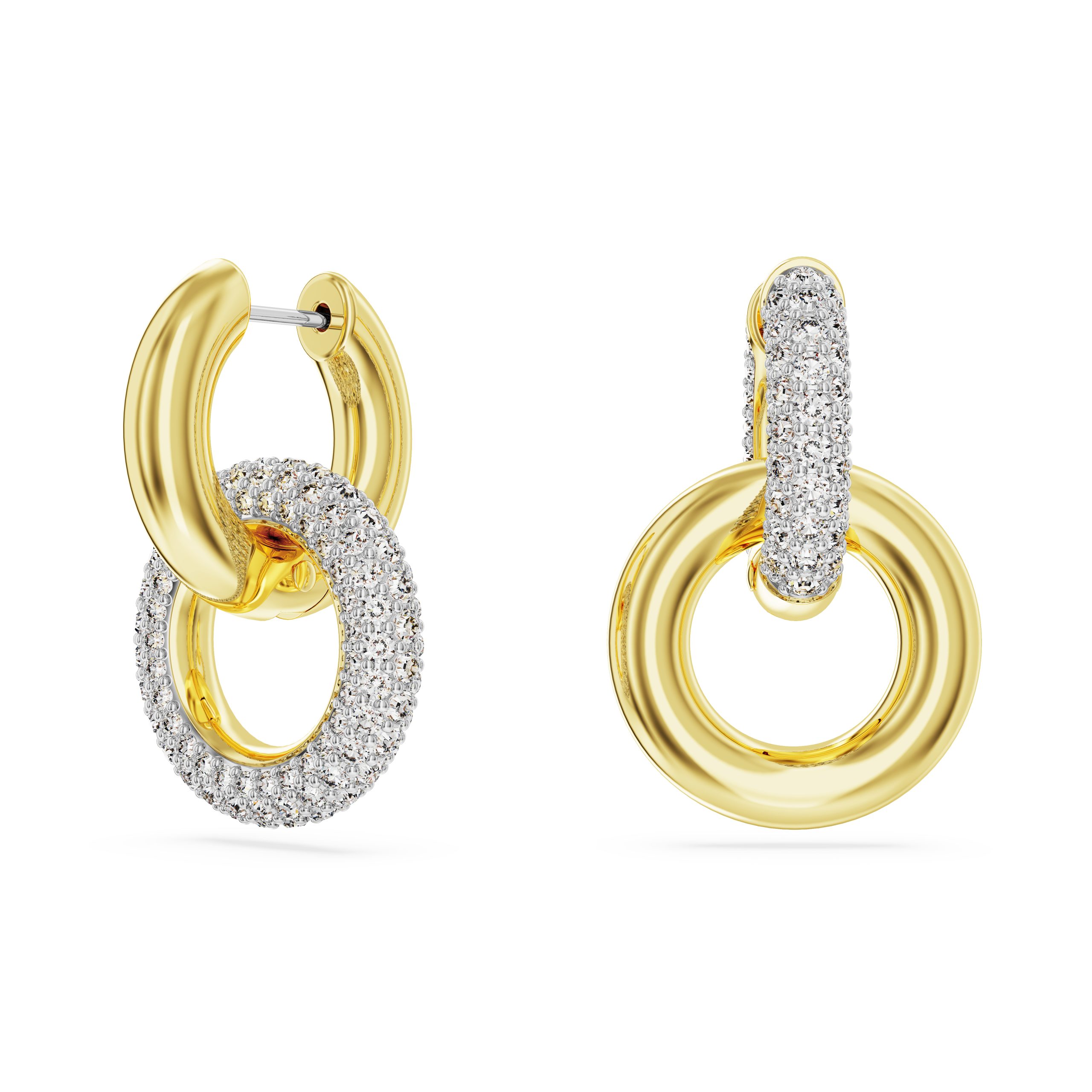 Swarovski 'Dextera' WoMens Gold Plated Metal Hoop Earrings - 5668818 Gold Tone - One Size