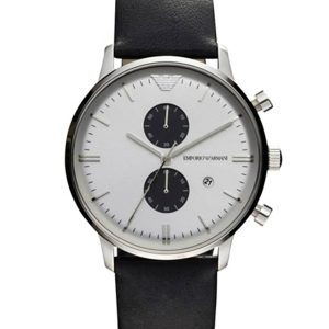 Emporio Armani Mens’ Chronograph Watch AR0385 – Silver Metal – One Size