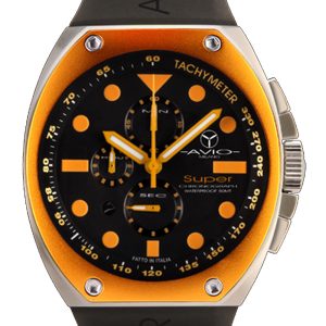 Avio Milano : mens super black watch Rubber – One Size