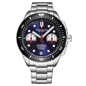 Stührling Mens Velocity 4016 Quartz 42mm Chronograph – Silver – One Size