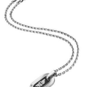 Police : “CIRCUIT” Pendant – Silver Leather – One Size