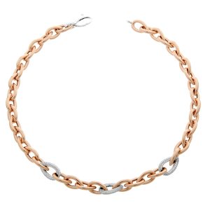 Orphelia WoMens 925 Sterling Silver Necklace – Rose ZK-7161 – One Size