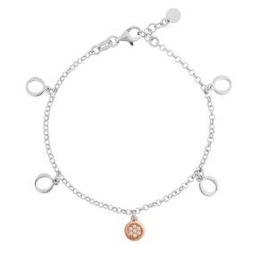 Orphelia ‘Maite’ WoMens 925 Sterling Silver Bracelet – Silver/Rose ZA-7376 – Silver & Rose Gold – One Size