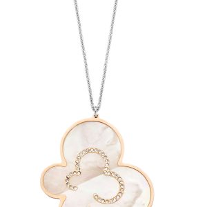 Orphelia ‘Luna’ WoMens 925 Sterling Silver Chain with Pendant – Silver/Rose ZK-7166 – Silver & Rose Gold – One Size
