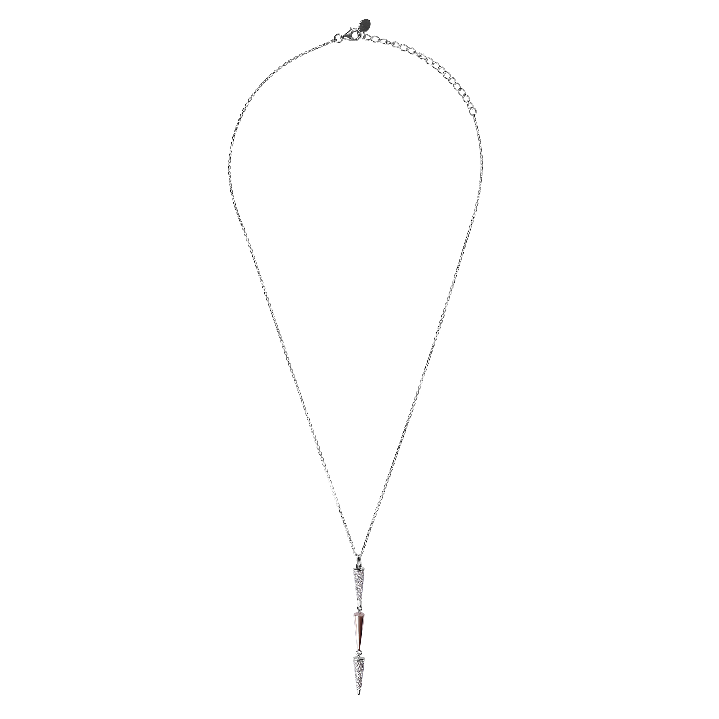 Orphelia 'Aada' WoMens 925 Sterling Silver Chain with Pendant - Silver/Rose ZH-7433 - Silver & Rose Gold - One Size