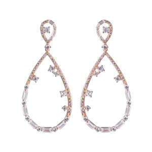 Orphelia ‘Islia’ WoMens 925 Sterling Silver Drop Earrings – Rose ZO-7423/RG – One Size