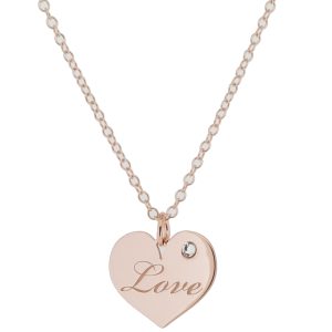 Orphelia ‘Liliana’ WoMens 925 Sterling Silver Chain with Pendant – Rose ZK-7187/RG – One Size
