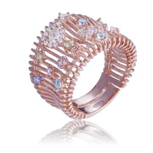 Orphelia WoMens 925 Sterling Silver Ring – Rose ZR-7446 – Size K