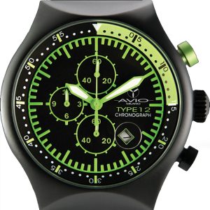 Avio Milano : mens 45mm black watch Rubber – One Size
