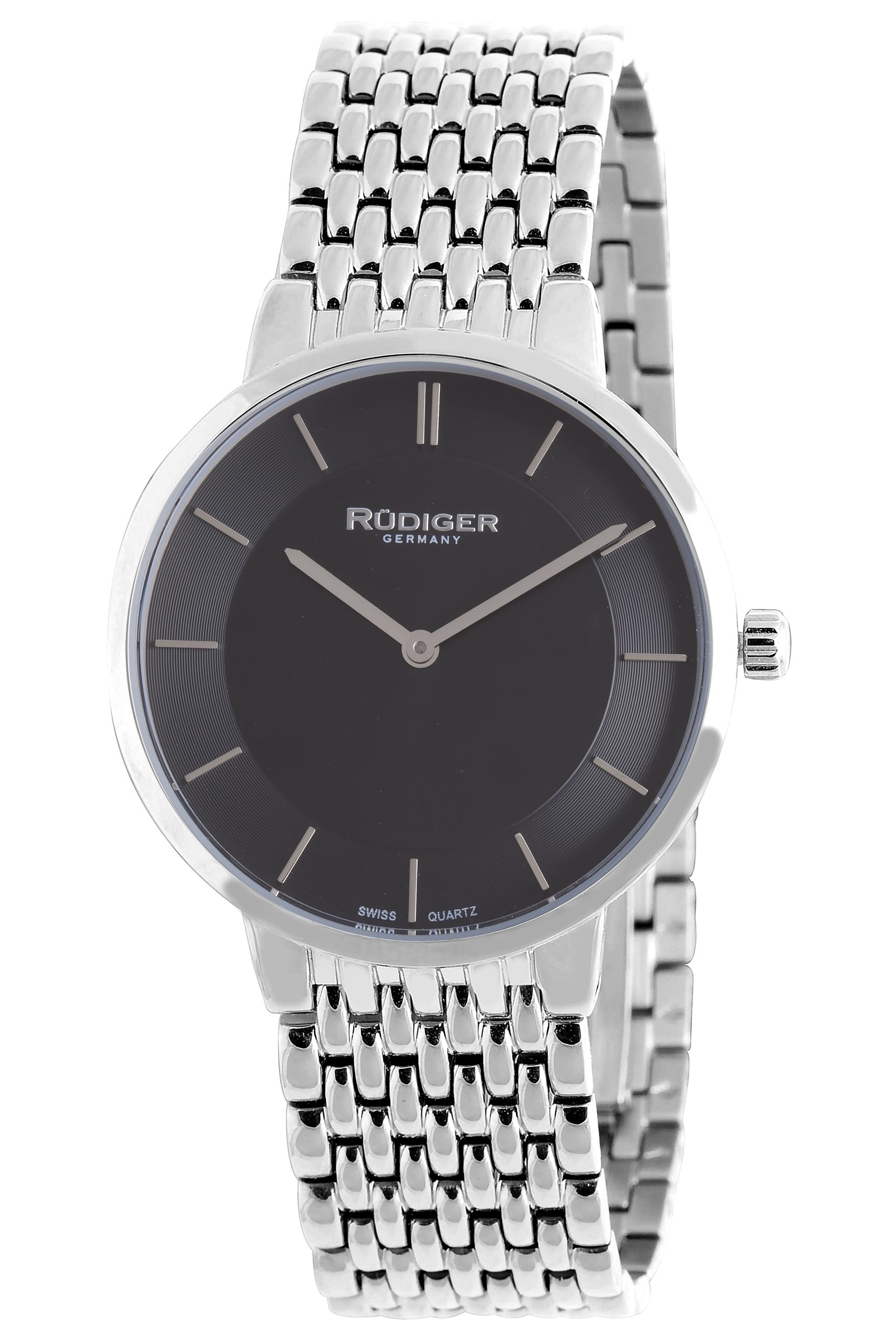 Rudiger : kassel Mens black watch.. - Silver Stainless Steel - One Size