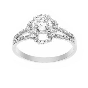 Diadema Womens – Ring – Collection Crystal Pearl Silver Sterling – Size S