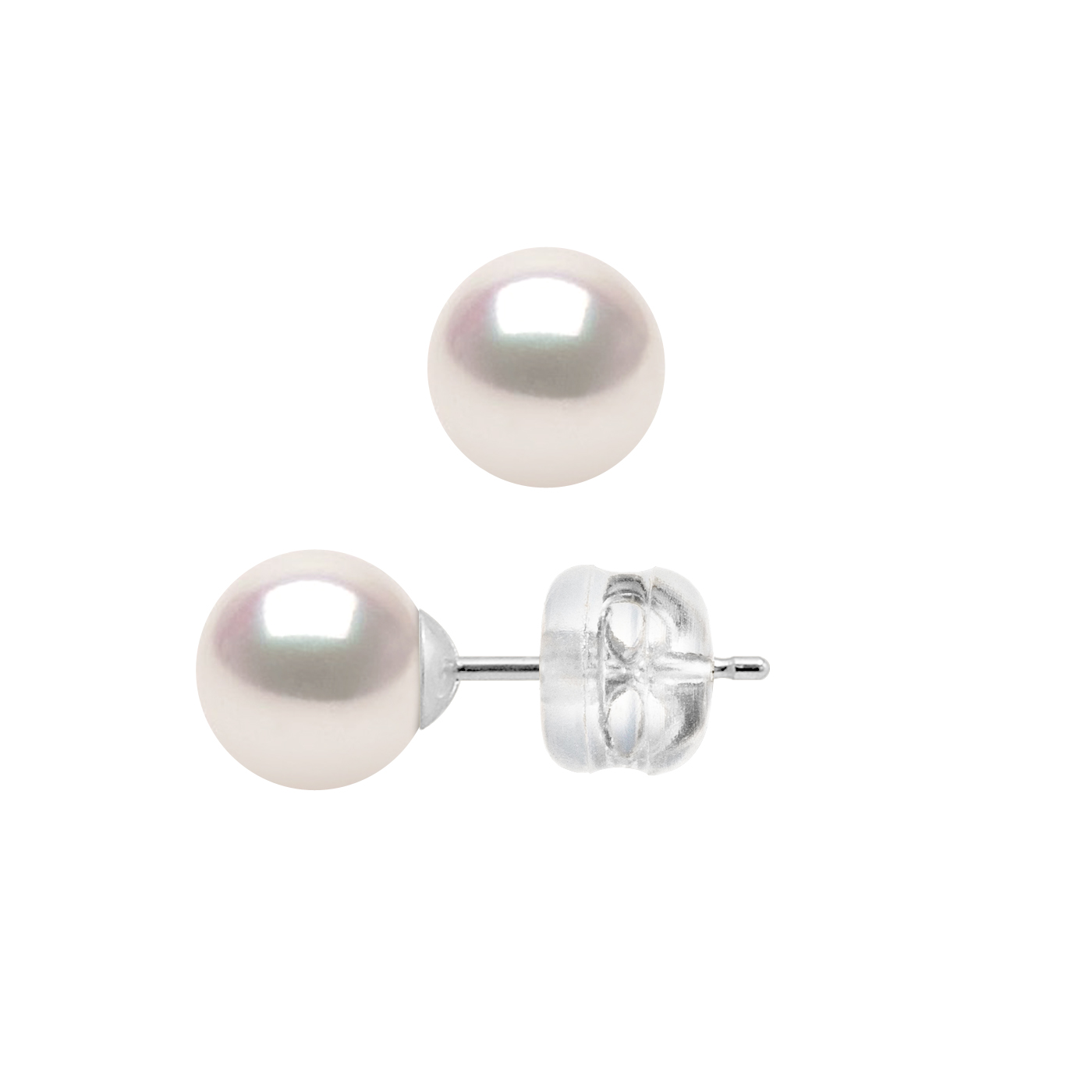 Diadema Womens - Earrings True Japanese Akoya Cultured Pearl - Quality AA+ - White - One Size