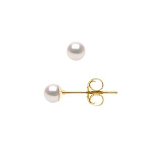 Diadema Womens – Earrings  True Japanese Akoya Cultured Pearl – Quality AA+ – White – One Size