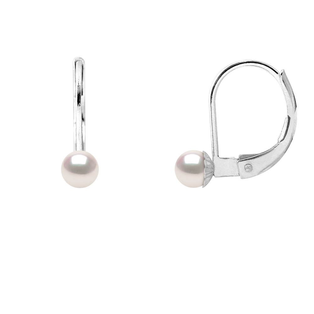 Diadema Womens - Earrings True Japanese Akoya Cultured Pearl - Quality AA+ - White - One Size