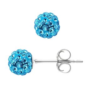 Diadema Womens – Earrings Crystal Blue – Collection Pearl Silver Sterling – One Size