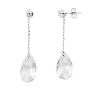 Diadema Womens – Earrings  Forever Swarovski – Black rose collection Silver Sterling – One Size