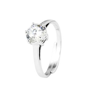Diadema Womens – Ring – Love Jewelry Collection – White Silver – One Size