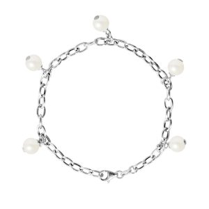Diadema Womens – Bracelet Freshwater Pearls – Love Jewelry Collection Silver Sterling – One Size