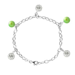 Diadema Womens – Bracelet Freshwater Pearls – Love Jewelry Collection Silver Sterling – One Size