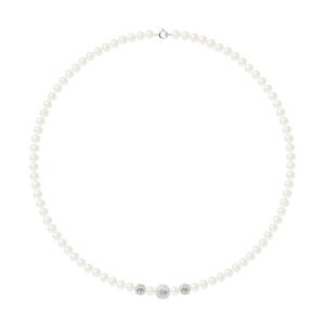 Diadema Womens – Necklace – Freshwater Pearls – Love Jewelry Collection Silver Sterling – One Size