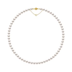 Diadema Womens – Necklace – True Japanese Akoya Cultured Pearl – Quality AA+ – White – Size 18 cm
