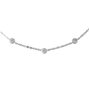 Diadema Womens – Necklace – Black Night – Collection Crystal Pearl Silver Sterling – One Size