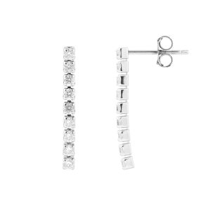 Diadema Womens – Earrings  Diamond River Patterns Love Jewelry Collection Silver Sterling – One Size