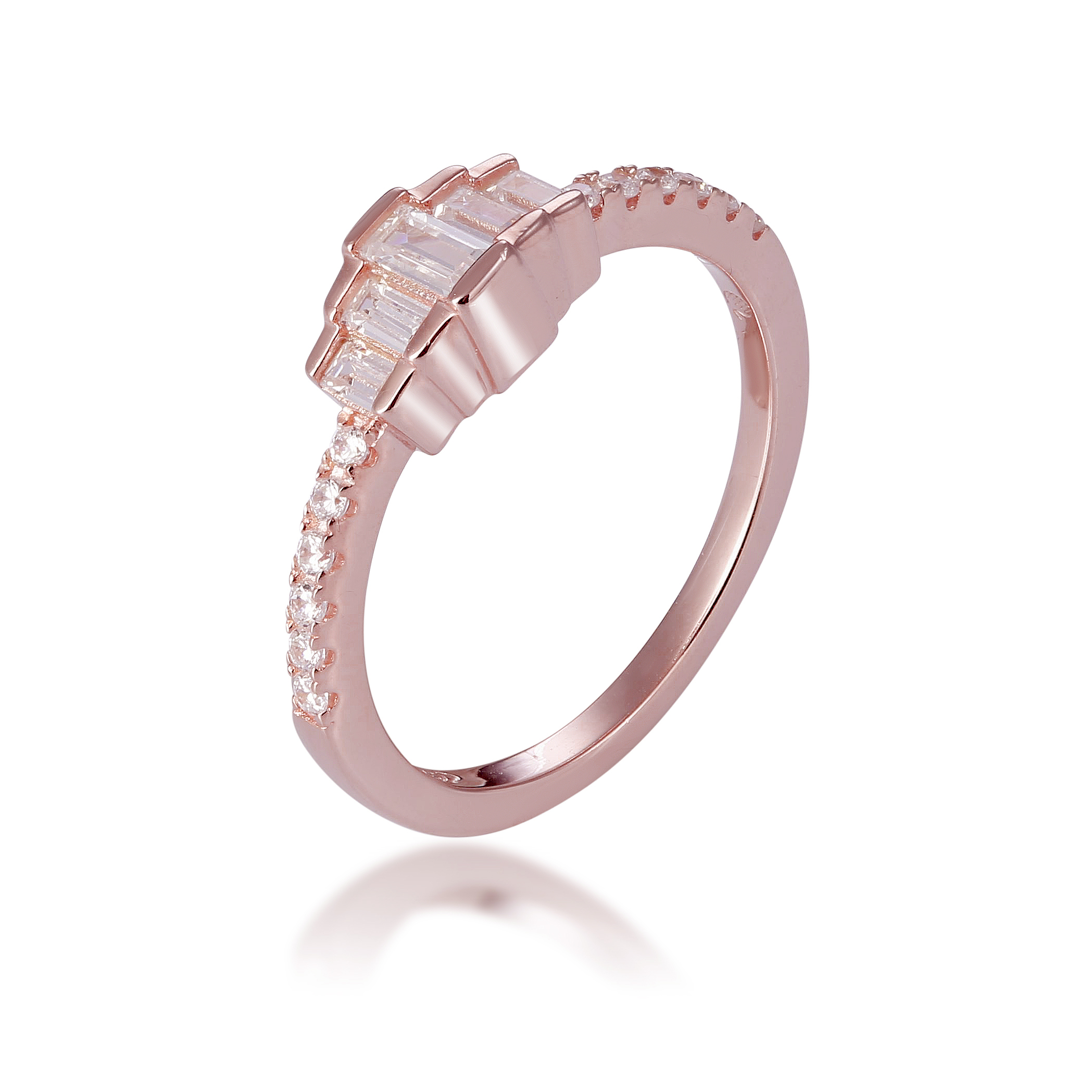 Orphelia WoMens 925 Sterling Silver Ring - Rose ZR-7443 - Size R 1/2
