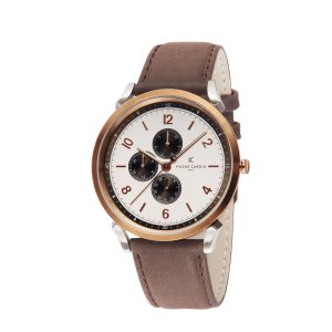 Pierre Cardin Pigalle Nine Mens Brown Watch CPI.2022 Leather – One Size