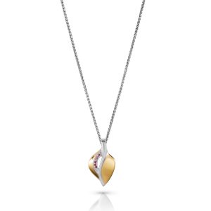 Orphelia ‘Anet’ WoMens 925 Sterling Silver Chain with Pendant – Silver/Gold ZH-7520/G – Silver & Gold – One Size