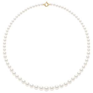 Ateliers Saint Germain Womens Necklace Row Princess falling – Real Cultured Freshwater Pearls Round from 12 to 6 mm – White Gold – One Size