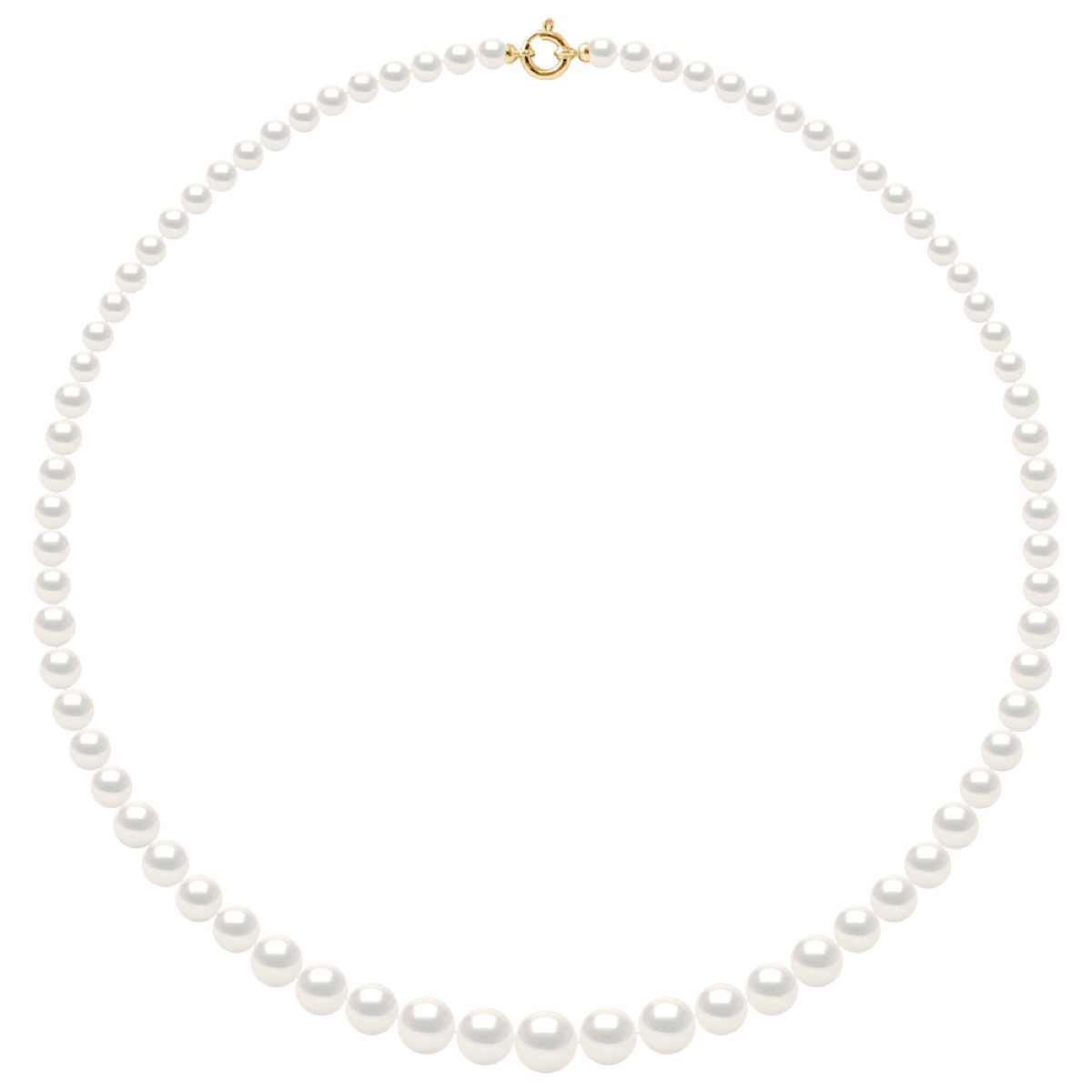 Ateliers Saint Germain Womens Necklace Row Princess falling - Real Cultured Freshwater Pearls Round from 12 to 6 mm - White Gold - One Size