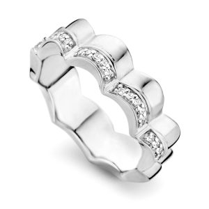Orphelia Womens Ladies Embellished 925 Sterling Ring – Silver, Size: Q – Size Q