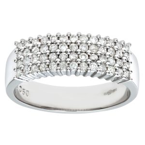 Diamant L’Eternel Womens 9ct White Gold Ladies Diamond Ring – Size U