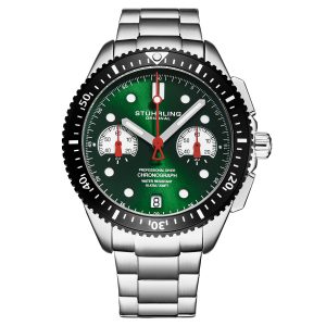 Stührling Mens Velocity 4016 Quartz 42mm Chronograph – Silver – One Size